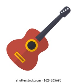 Guitar playing isolated flat vector icon