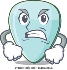 Guitar plectrum cartoon character design having angry face