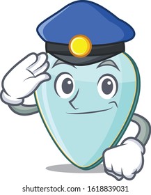 Guitar plectrum Cartoon mascot performed as a Police officer