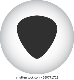 Guitar plectrum pick simple icon  on round background