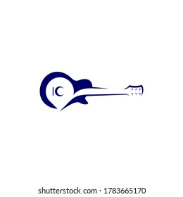 Guitar with point design vector template. Simple set of electric guitar vector icons