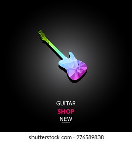 Guitar polygon color cover, easy editable