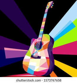 Guitar Pop Art, WPAP Design, Pop Art Style From Indonesia