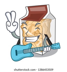 With guitar pork rinds in the mascot shape