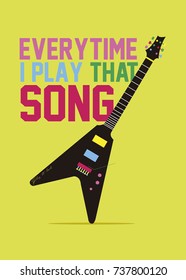 guitar poster design colorful vector illustration
