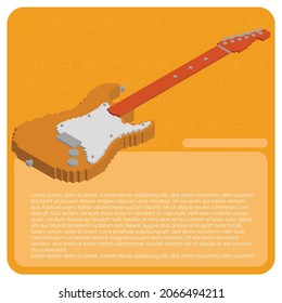 Gitarrenposter für isometrische Typenwerbung