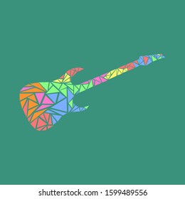 Guitar rainbow vector illustration, Colorful guitar