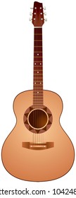 Guitar realistic vector illustration, classic acoustic musical Instrument, Classical Style String Instrument, Jazz, Folk Music