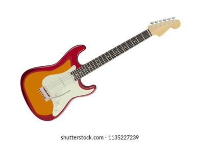 guitar realistic vector illustration isolated no background