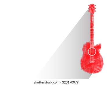 guitar red abstract isolated  vector Illustration