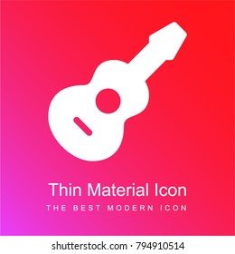 Guitar red and pink gradient material white icon minimal design
