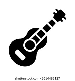 A guitar representing music, travel, and entertainment on the go.