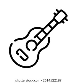 A guitar representing music, travel, and entertainment on the go.