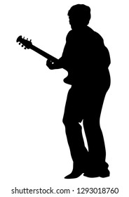 Guitar rock band on a white background