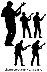 Guitar rock band on a white background