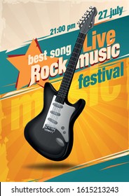 Guitar Rock Flyer Music Festival Stock Vector (Royalty Free) 1615213243 ...