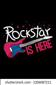 guitar rockstar kids apparel colorful distressed poster