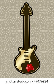 Guitar with rose (background can be used alone)