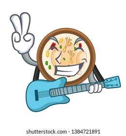 With guitar samgyetang in the a character shape