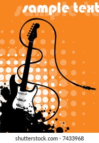 guitar with sample text