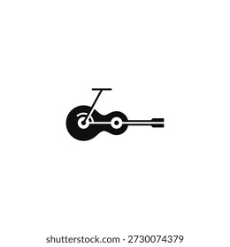 Guitar scooter creative logo design.
