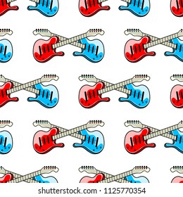 Guitar seamless pattern. 
