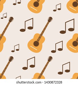 Guitar seamless pattern background design