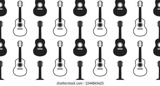 guitar seamless pattern vector bass ukulele music scarf isolated graphic illustration repeat wallpaper tile background design