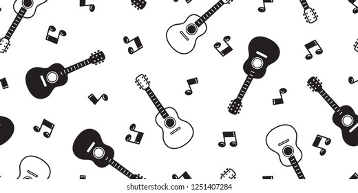 Guitar Seamless Pattern Vector Bass Ukulele Music Scarf Isolated Repeat Wallpaper Tile Background Graphic Illustration