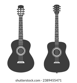 Guitar set. Vector flat illustration. White background.