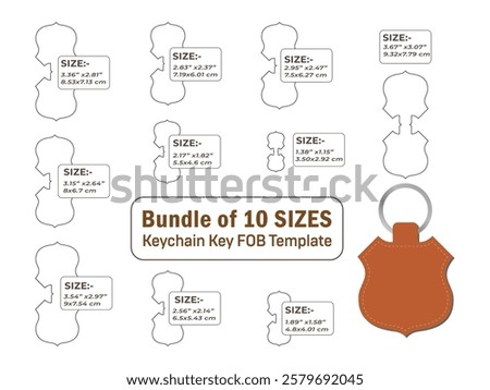 Guitar shape keychain key FOB Dieline Template