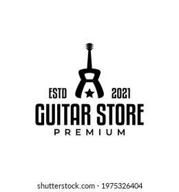 guitar in the shape of the letter a, perfect for musical instrument shop logos or anything related to music and guitars.