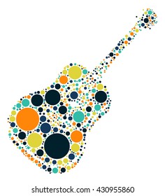 guitar shape vector design by color point