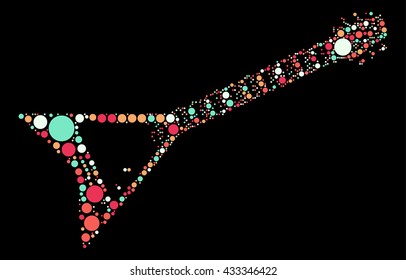 guitar shape vector design by color point