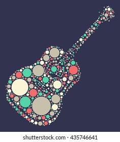 guitar shape vector design by color point