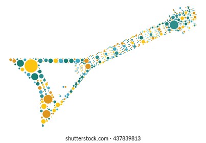 guitar shape vector design by color point