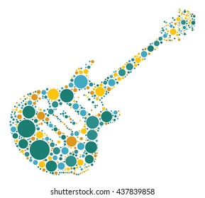 guitar shape vector design by color point