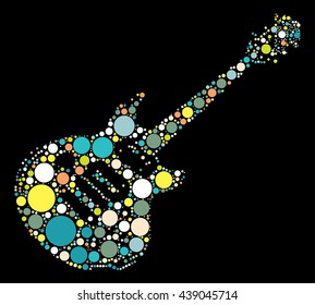 guitar shape vector design by color point