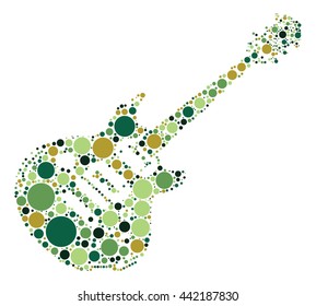 guitar shape vector design by color point