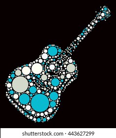 guitar shape vector design by color point