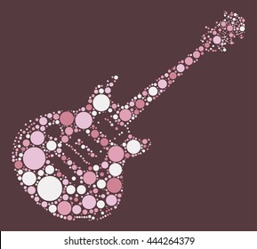 guitar shape vector design by color point