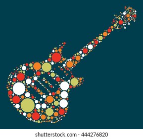 guitar shape vector design by color point