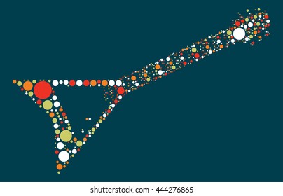 guitar shape vector design by color point