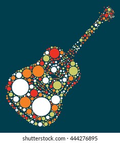 guitar shape vector design by color point