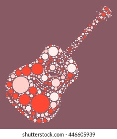 guitar shape vector design by color point