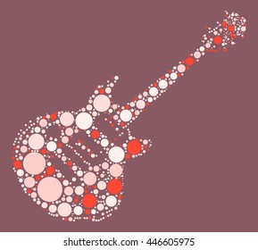 guitar shape vector design by color point