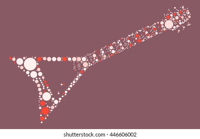 guitar shape vector design by color point