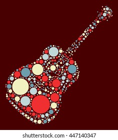 guitar shape vector design by color point