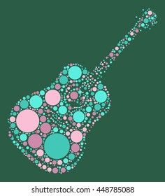 guitar shape vector design by color point