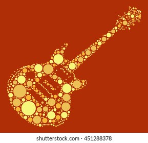 guitar shape vector design by color point